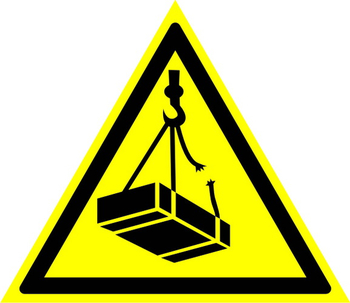 W06 опасно! возможно падение груза (пластик, сторона 200 мм) - Знаки безопасности - Предупреждающие знаки - Магазин охраны труда Протекторшоп